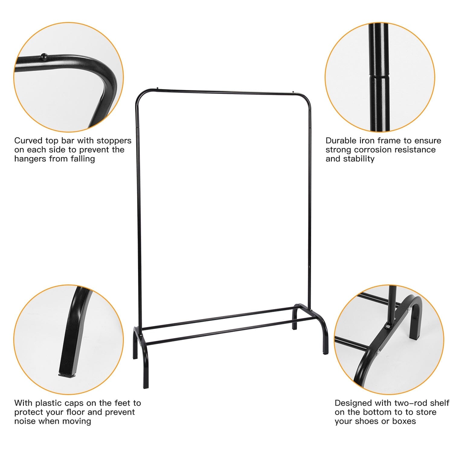 33Lbs Loading Garment Racks Freestanding with Bottom Shelf Closet & Storage - DailySale