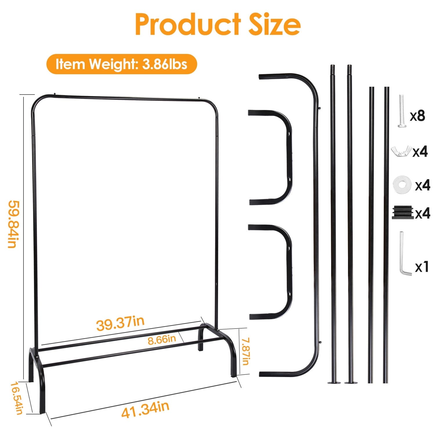 33Lbs Loading Garment Racks Freestanding with Bottom Shelf Closet & Storage - DailySale