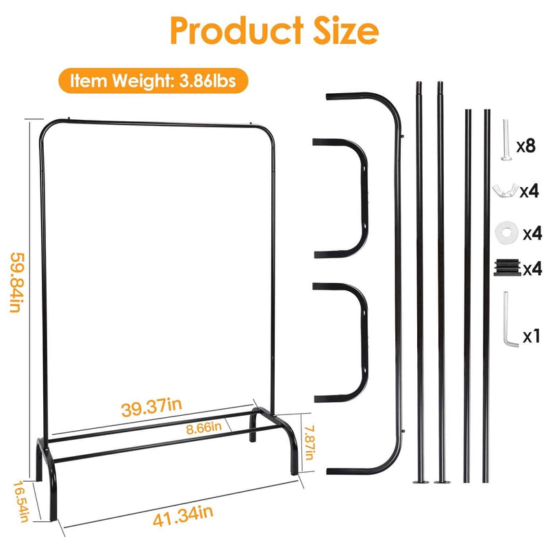 33Lbs Loading Garment Racks Freestanding with Bottom Shelf Closet & Storage - DailySale