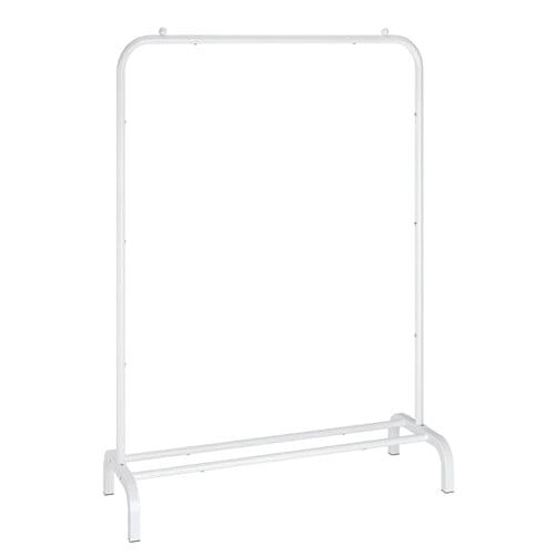 Fresh Fab Finds 33 lbs Loading Garment Freestanding Clothing Rack Stands Organizer with Bottom Shelf for Dormitory Home Black - unisex