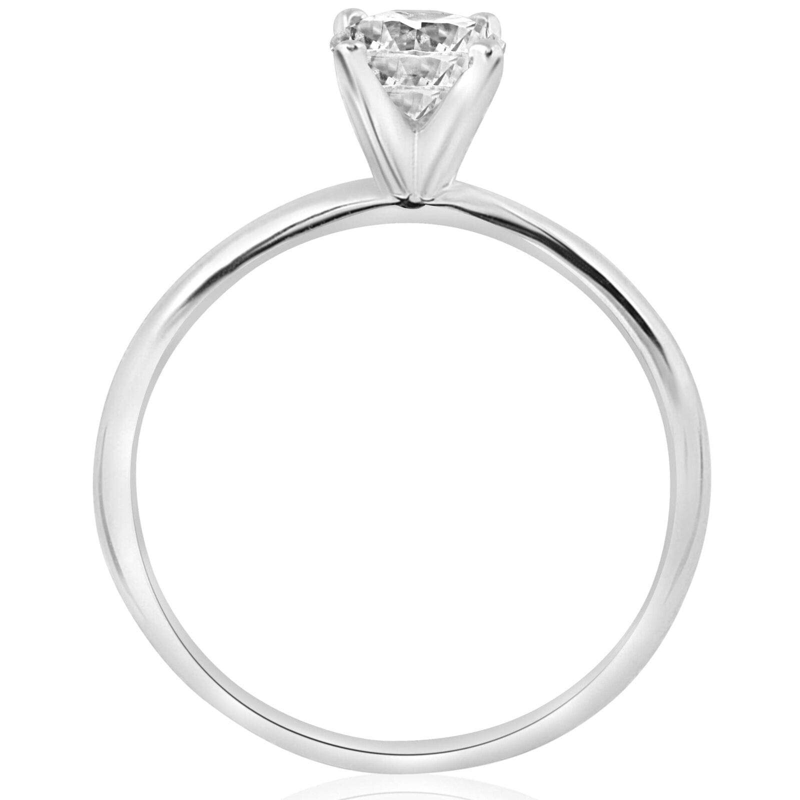 3/4 Ct Round-Cut Natural Diamond Solitaire Engagement Ring 14k White Gold Rings - DailySale