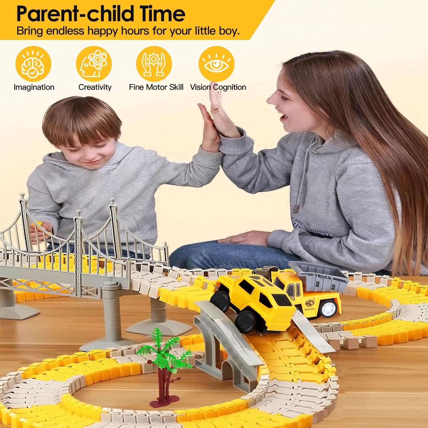 340-Piece: Construction Race Track Toy Set Toys & Games - DailySale