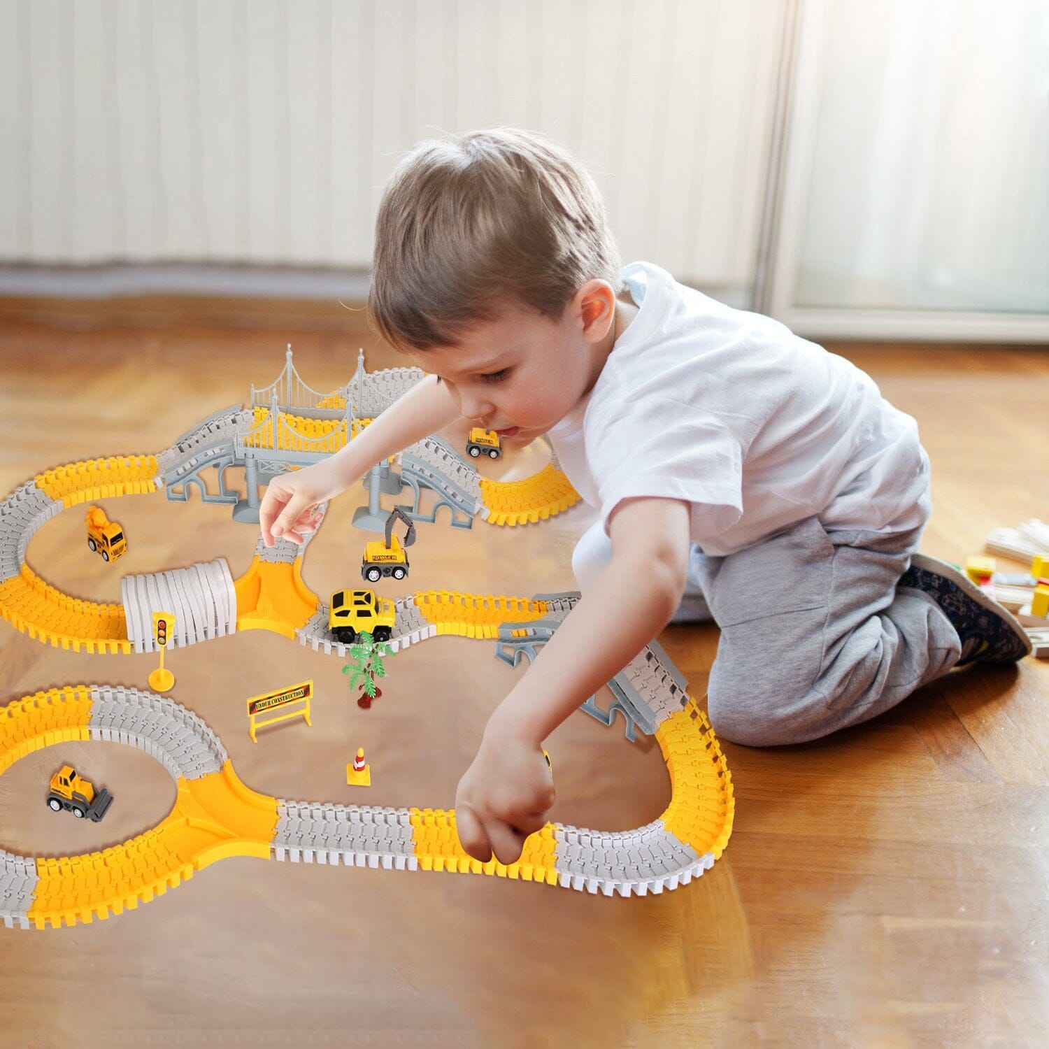 340-Piece: Construction Race Track Toy Set Toys & Games - DailySale