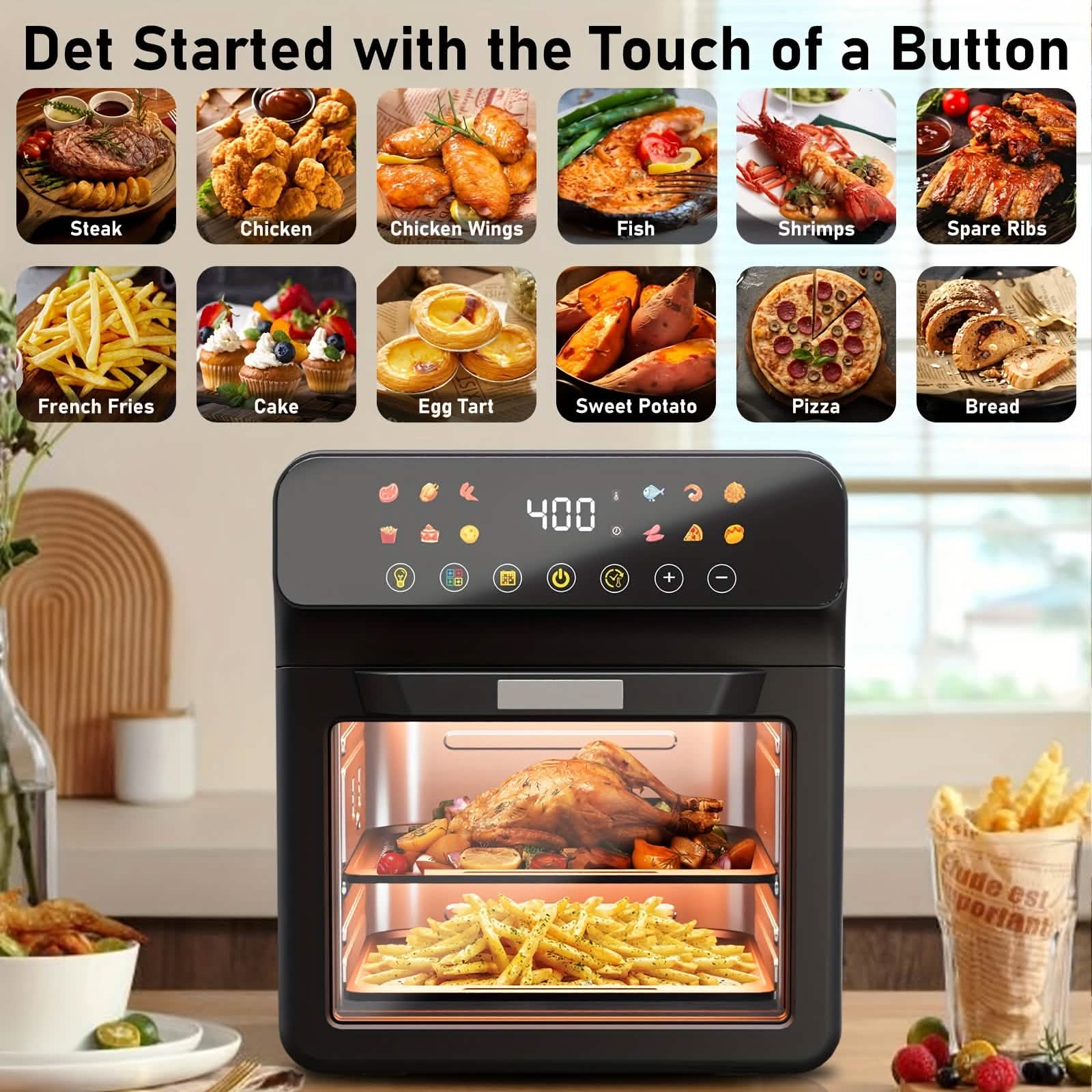 Bluebow 12QT 12-in-1 Smart Air Fryer Oven