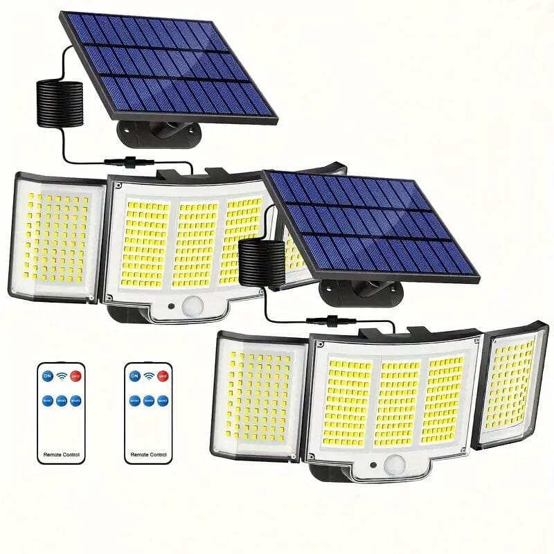 348 LED Motion Sensor Solar Lights Outdoor with Remote Control Outdoor Lighting 2-Piece - DailySale