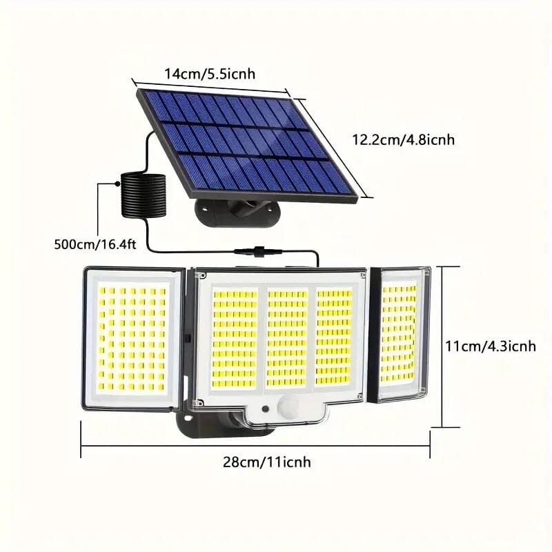 348 LED Motion Sensor Solar Lights Outdoor with Remote Control Outdoor Lighting - DailySale