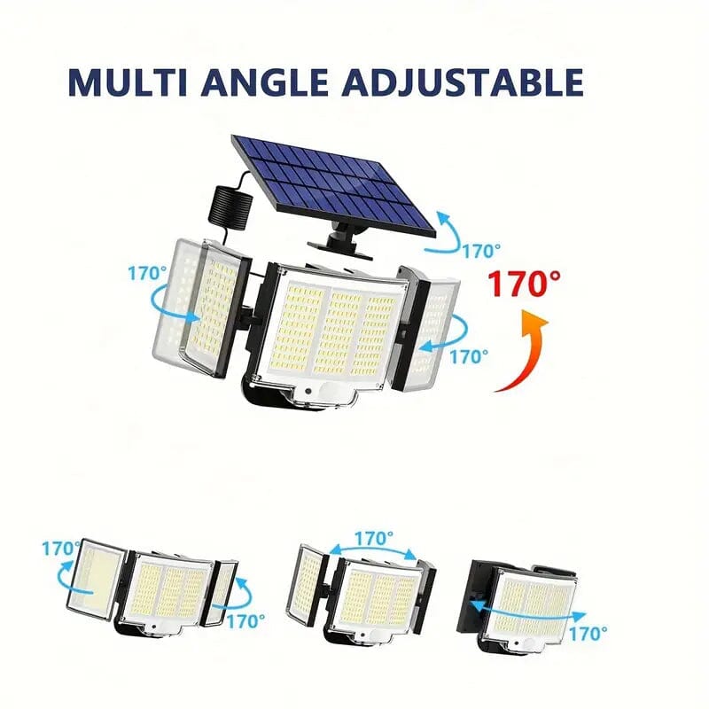 348 LED Motion Sensor Solar Lights Outdoor with Remote Control Outdoor Lighting - DailySale