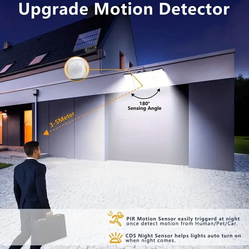 348 LED Motion Sensor Solar Lights Outdoor with Remote Control Outdoor Lighting - DailySale