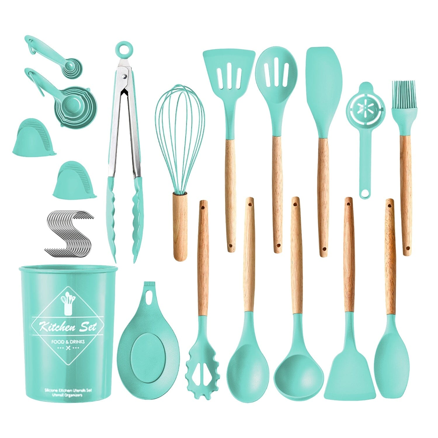 35-Pieces: Kitchen Cooking Utensils Set Kitchen Tools & Gadgets Green - DailySale