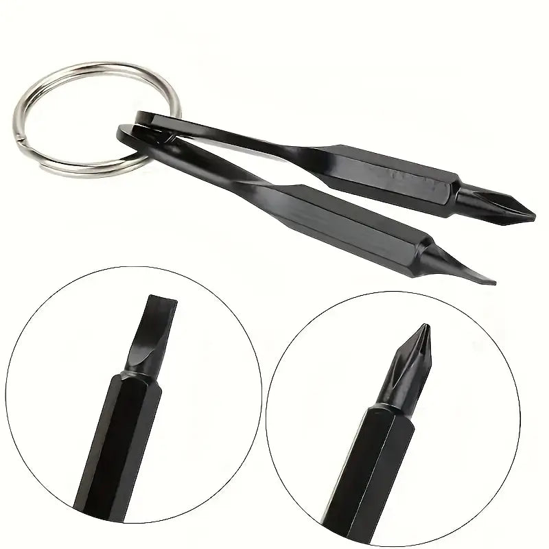 2-Piece Set: Portable Mini Screwdriver Key Ring