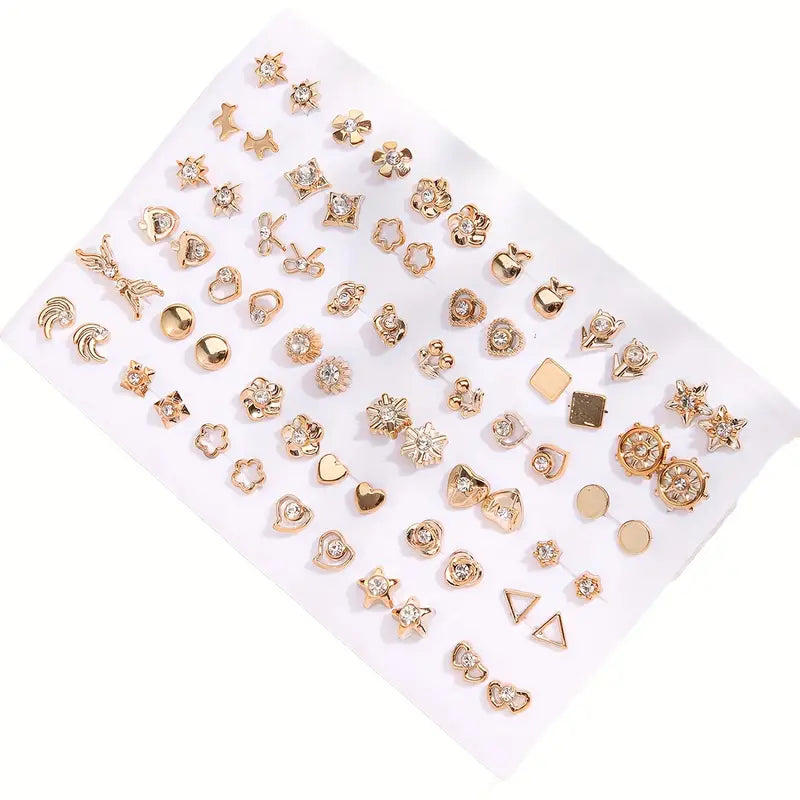 36-Pairs: Women's Fashion Earrings Set - Assorted Heart, Flower, Geometric & More Earrings - DailySale