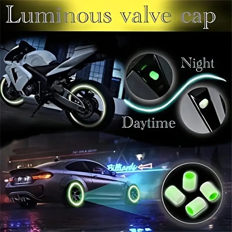 36-Pieces: Glow-in-the-Dark Car Tire Valve Cap Set Automotive - DailySale