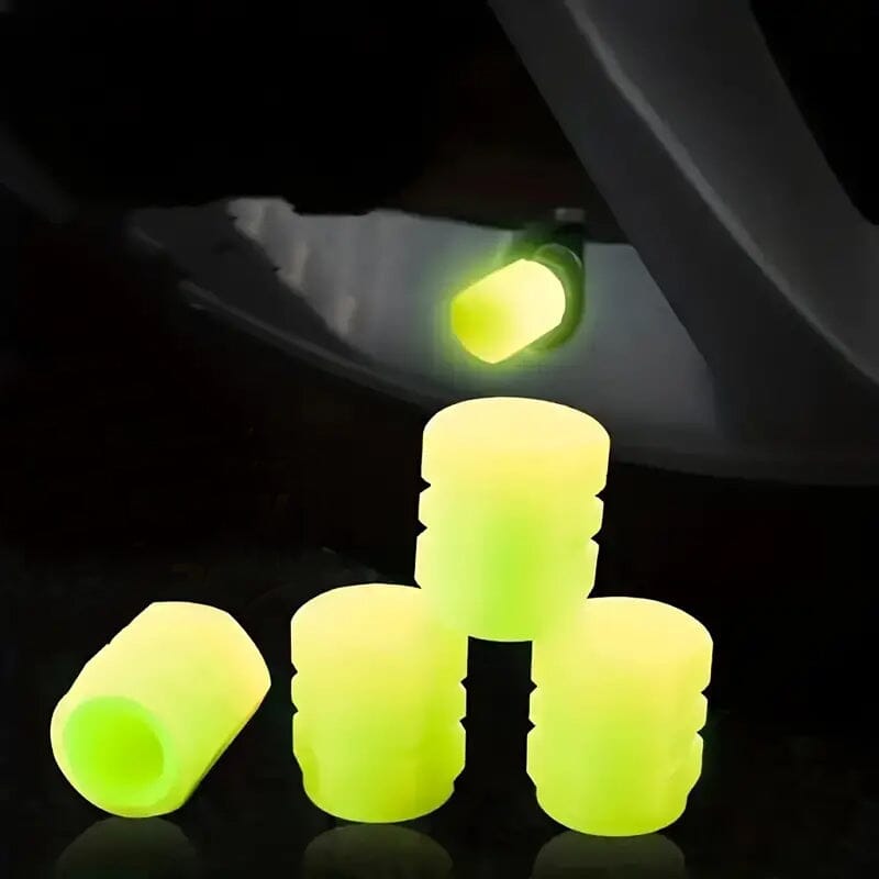 36-Pieces: Glow-in-the-Dark Car Tire Valve Cap Set Automotive Yellow - DailySale