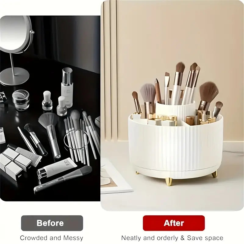 360° Rotating Makeup Organizer Holder for Brushes, Lipsticks, Skin Care & More Beauty & Personal Care - DailySale