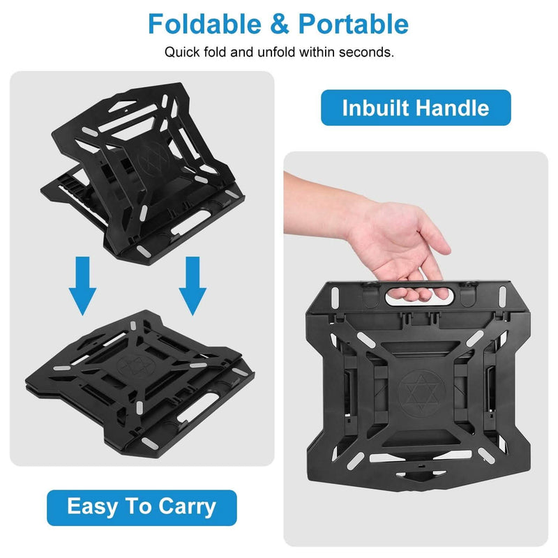 360º Rotating Laptop Riser Stand with Phone Stand 8 Level Adjustable Height Computer Accessories - DailySale