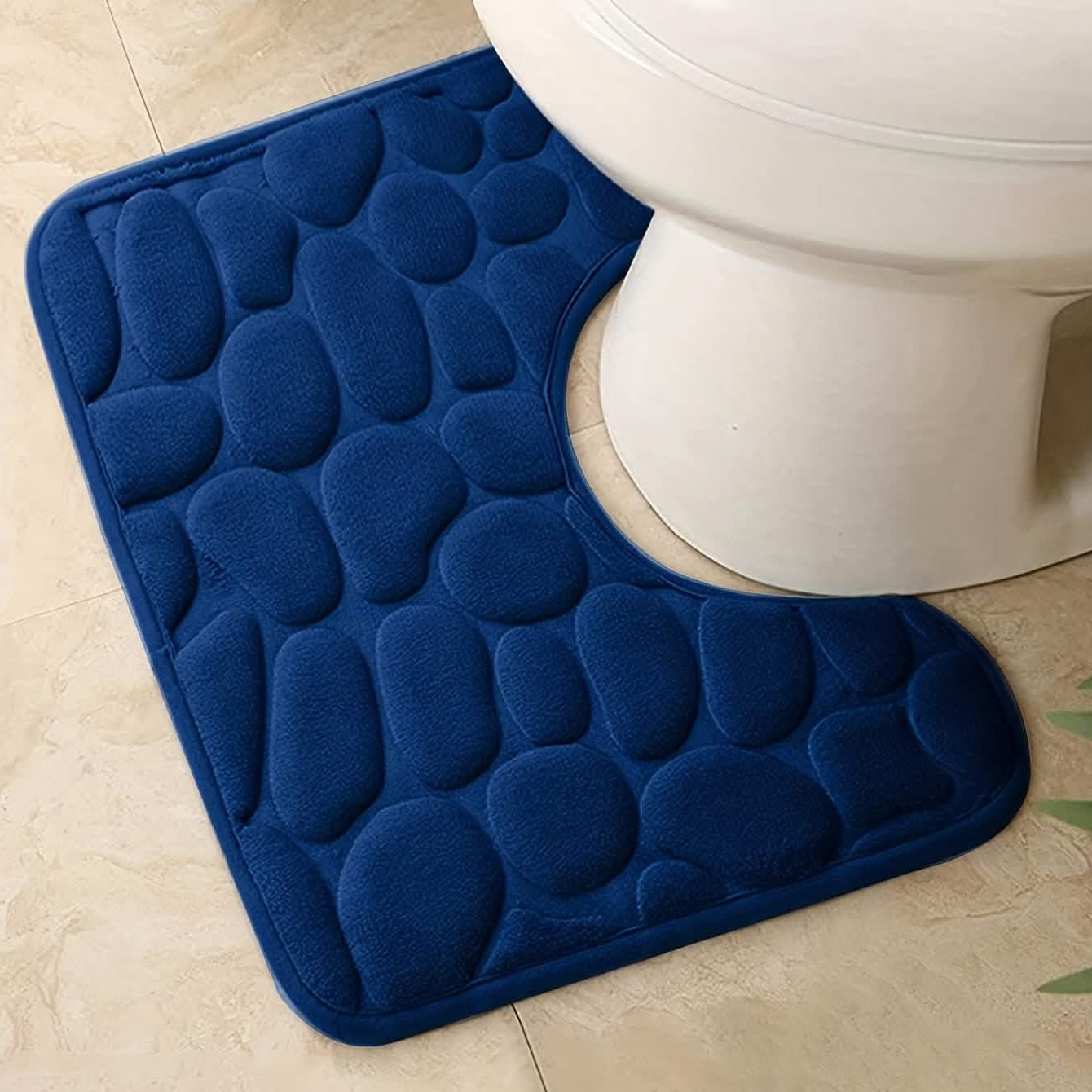 Ultra-Soft Memory Foam Bath Mat – Non-Slip, Absorbent (Gray Hexagon)