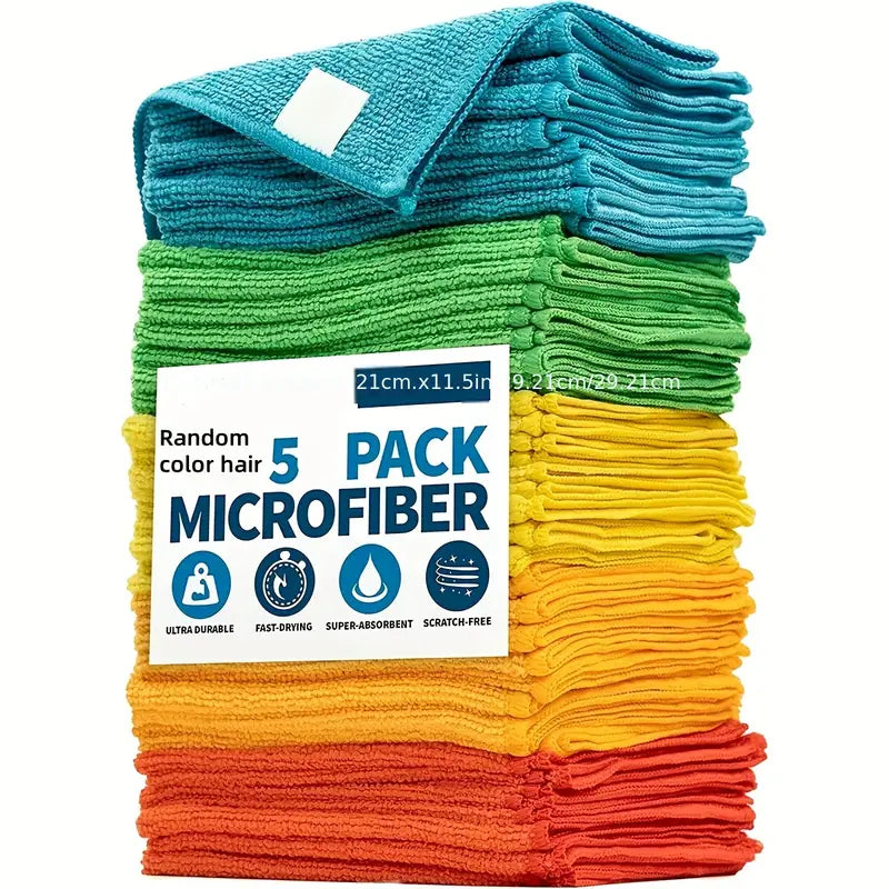 5-Pack: Household Cleaning Towel Set Non-Linting Cleaning Cloth