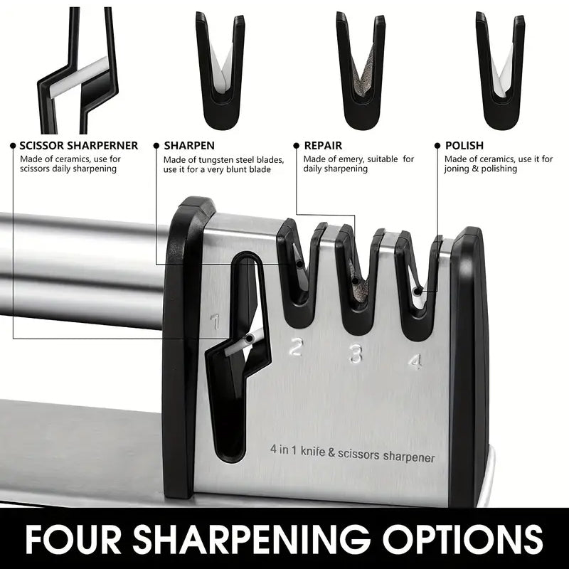 Professional 4-Stage Knife Sharpener Tool