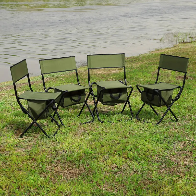 4-Piece: Folding Outdoor Chair with Storage Bag