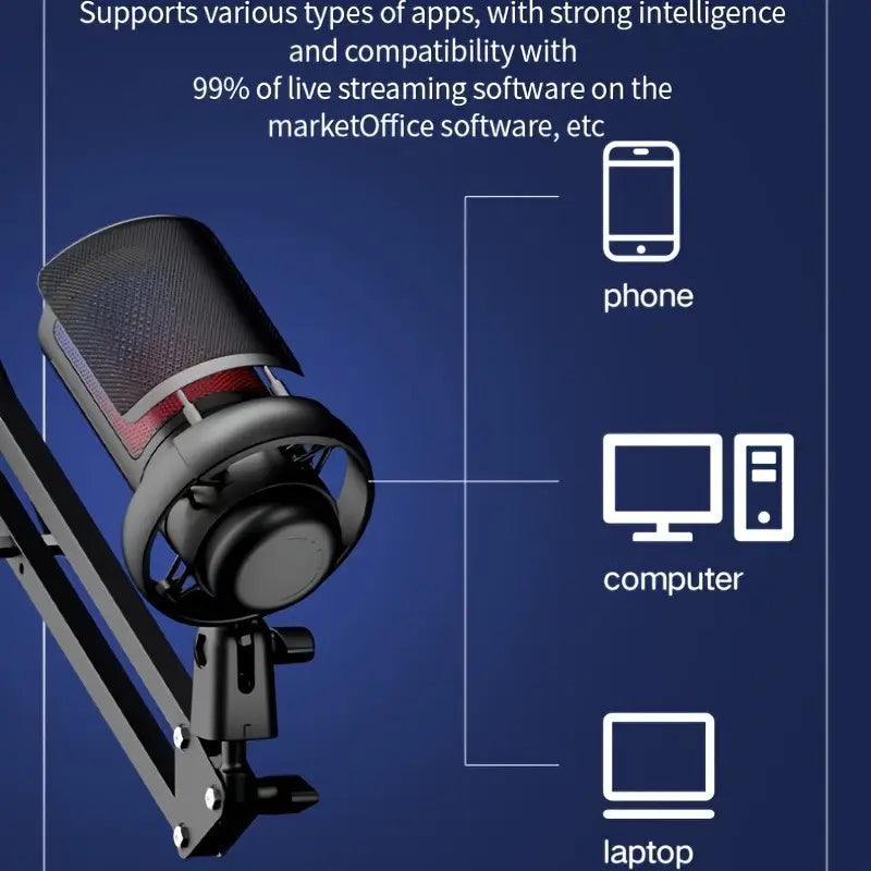 Professional Recording Microphone with Adjustable Cantilever Stand