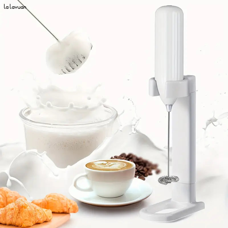 Powerful Electric Milk Frother Stainless Steel Drink Mixer