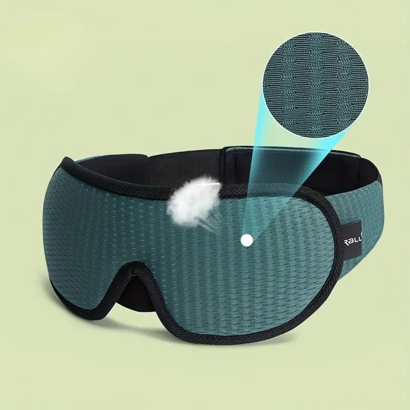 3D Sleeping Mask 100% Blackout Blindfold Sleep Mask Everything Else Green - DailySale