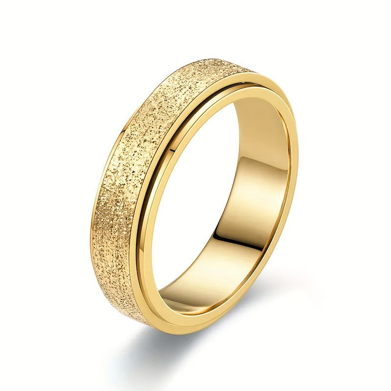 Gold frosted spinner ring