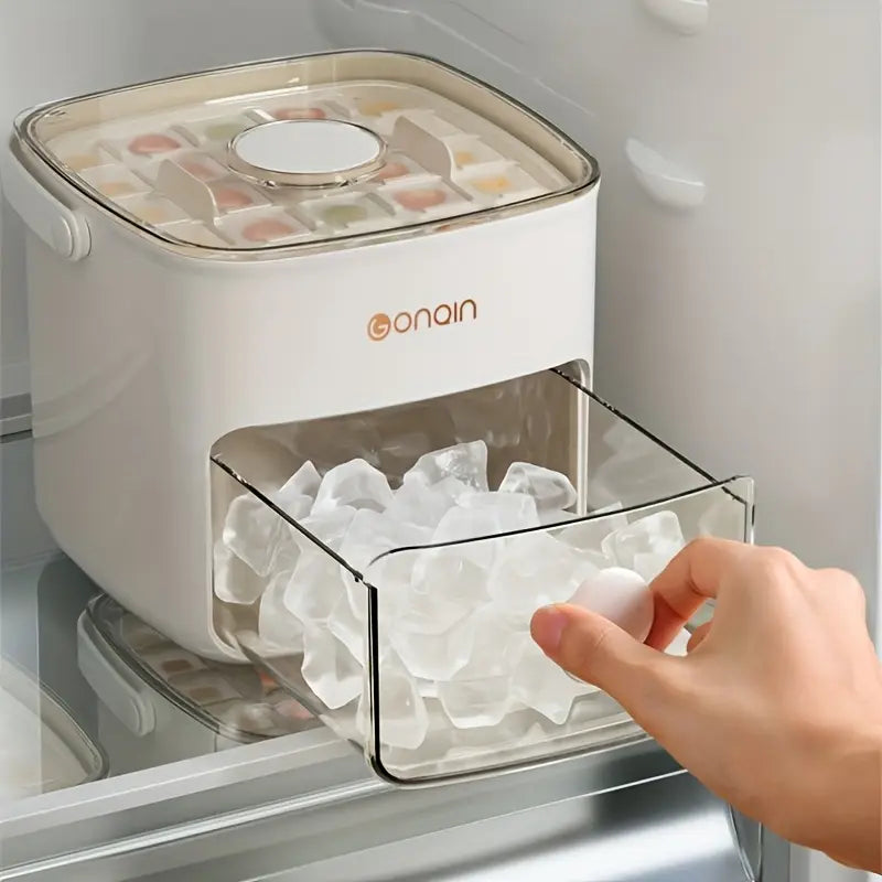 Easy-Release Silicone Ice Cube Tray with Storage