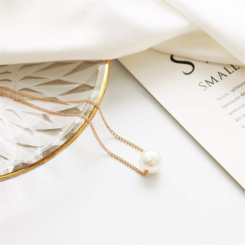 Women’s Minimalist White Pearl Beaded Necklace – Elegant Statement Chain
