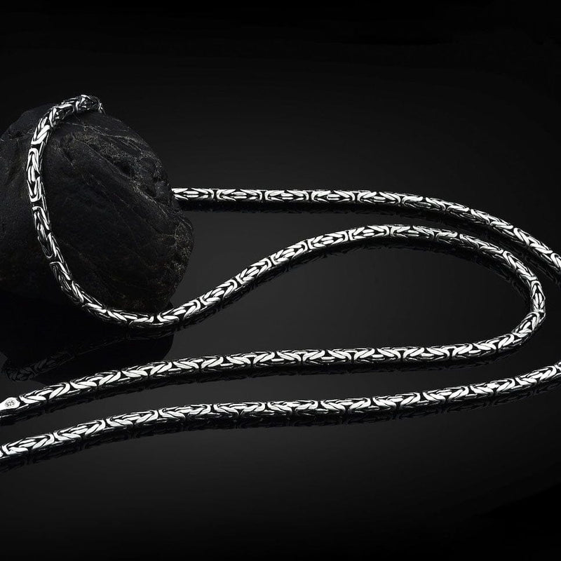 3MM Handmade Solid 925 Sterling Silver Balinese Bali Byzantine Chain Necklace Necklaces - DailySale