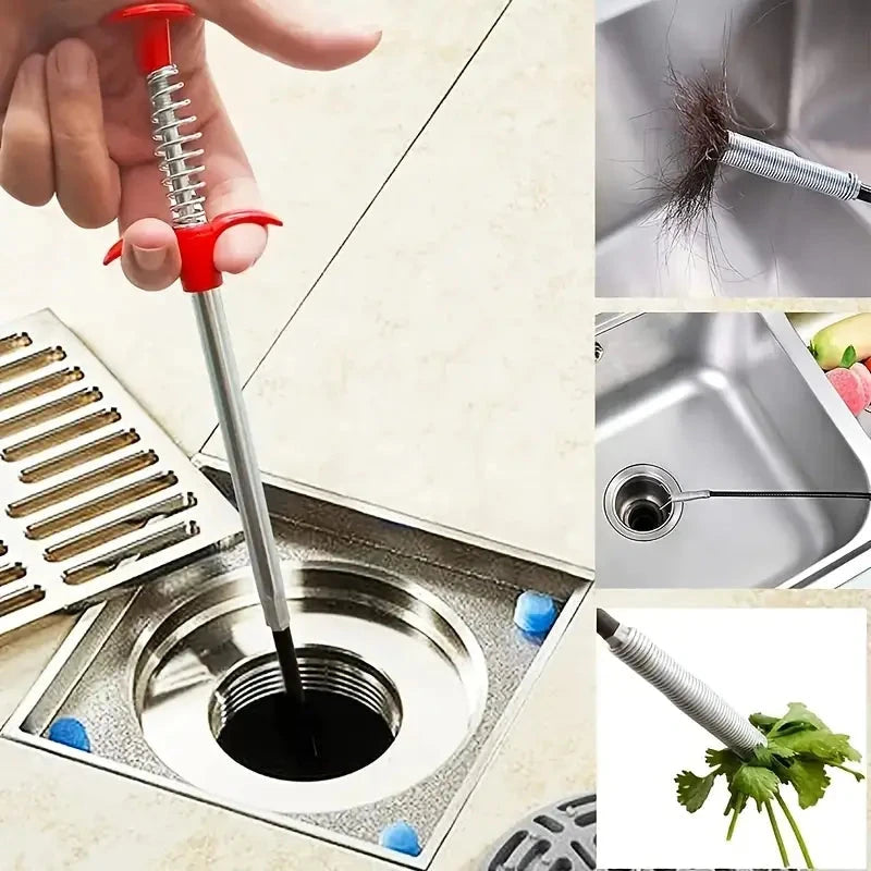 4-Claw Pipe Clog Remover, Spring Plumbing Tool for Kitchen Bathroom, Hair and Debris Catcher Kitchen Tools & Gadgets - DailySale