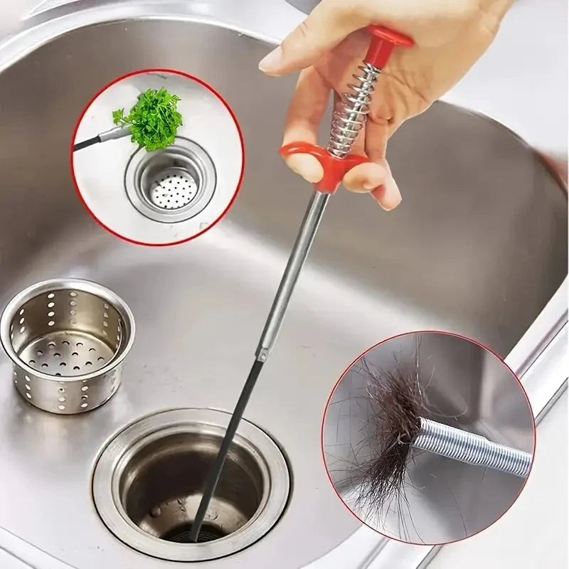 4-Claw Pipe Clog Remover, Spring Plumbing Tool for Kitchen Bathroom, Hair and Debris Catcher Kitchen Tools & Gadgets - DailySale