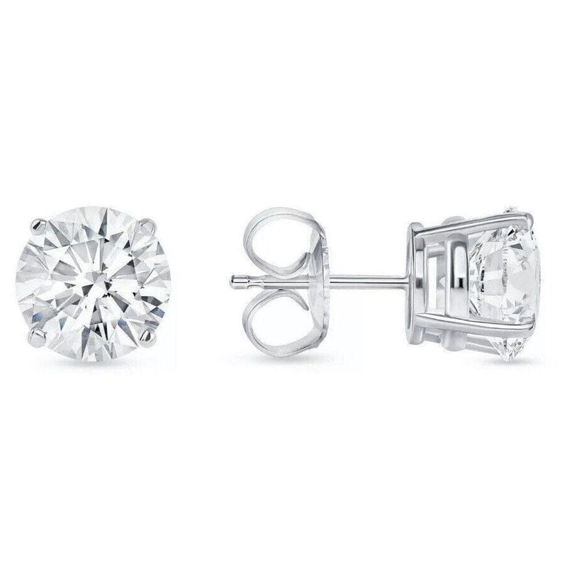 4 Ct Round Cut FL/D Lab Created White Sapphire Stud Earrings 14K White Gold Earrings - DailySale