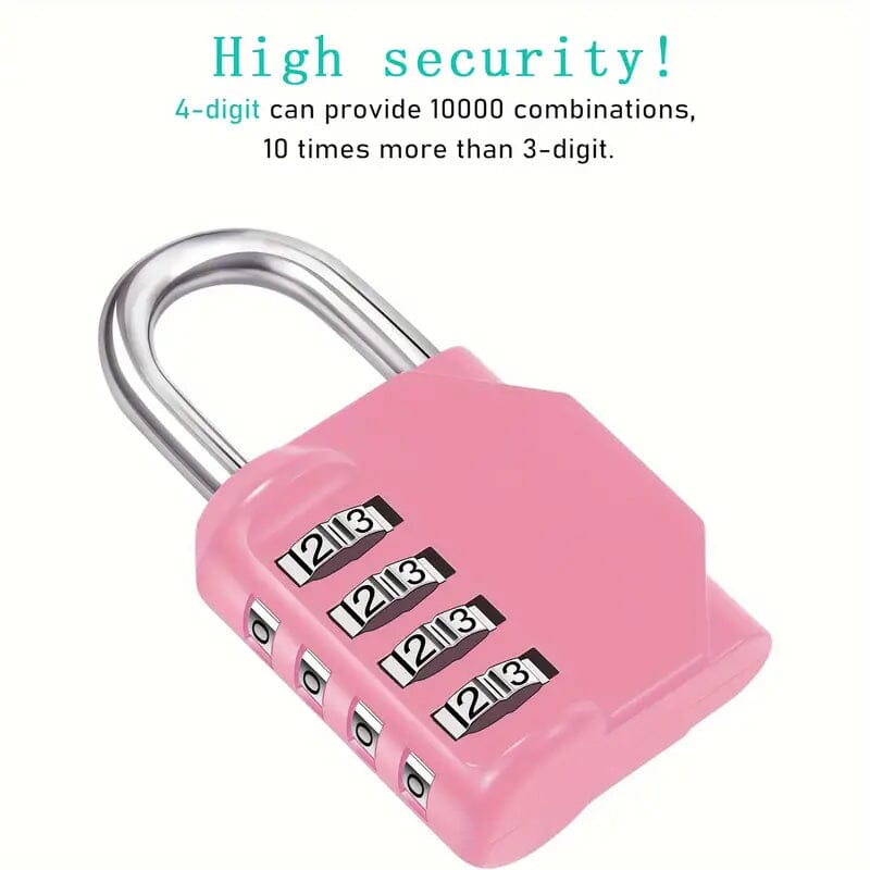 4-Digit Waterproof Zinc Alloy Combination Padlock Smart Home & Security - DailySale