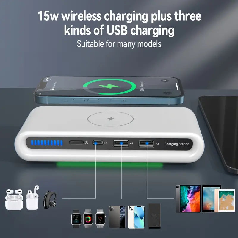 4-in-1 Charger 15W Portable Wireless Charger Mobile Accessories - DailySale