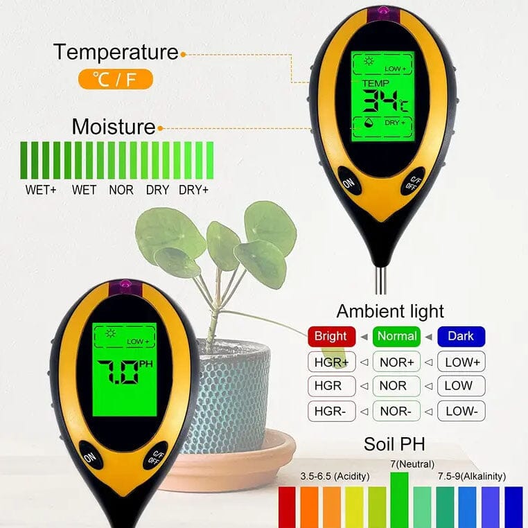 4-in-1 Digital Soil Moisture Meter Garden & Patio - DailySale