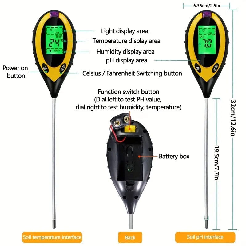 4-in-1 Digital Soil Moisture Meter Garden & Patio - DailySale