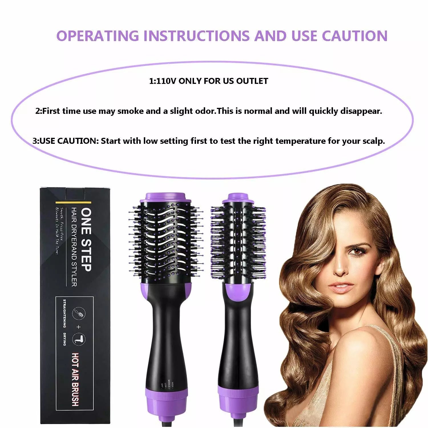 4-in-1 Negative Ion Hot Hair Dryer Brush, ASOGO One Step Hair Dryer & Volumizer Beauty & Personal Care - DailySale