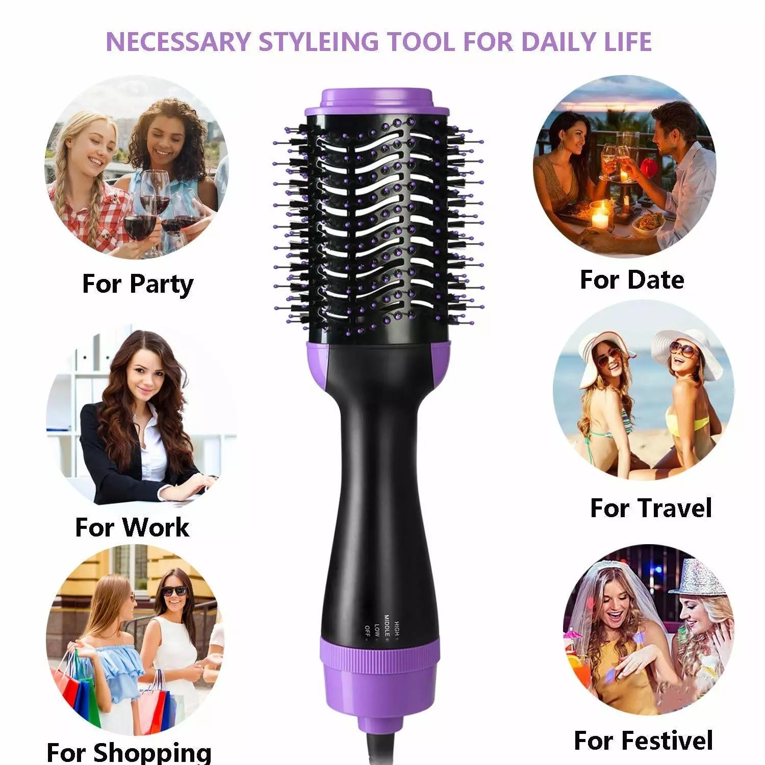 4-in-1 Negative Ion Hot Hair Dryer Brush, ASOGO One Step Hair Dryer & Volumizer Beauty & Personal Care - DailySale