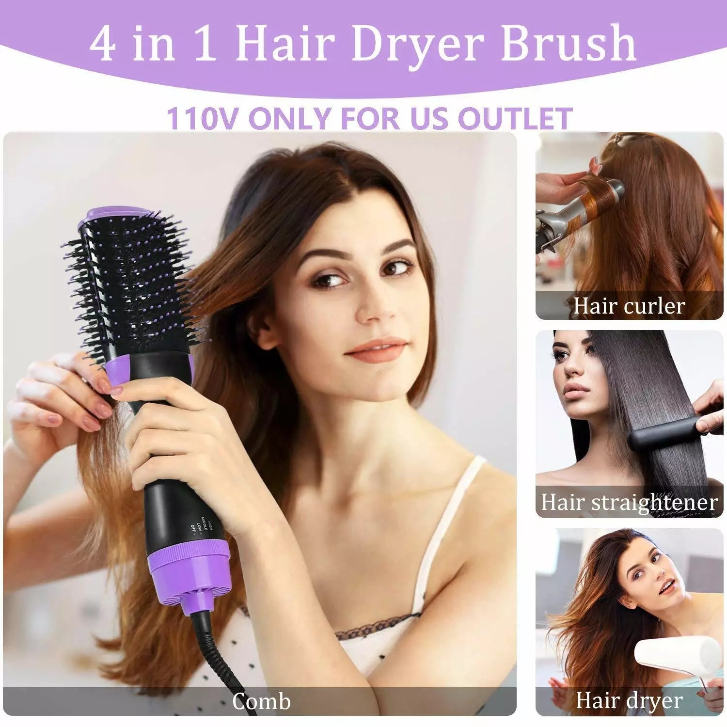 4-in-1 Negative Ion Hot Hair Dryer Brush, ASOGO One Step Hair Dryer & Volumizer Beauty & Personal Care - DailySale