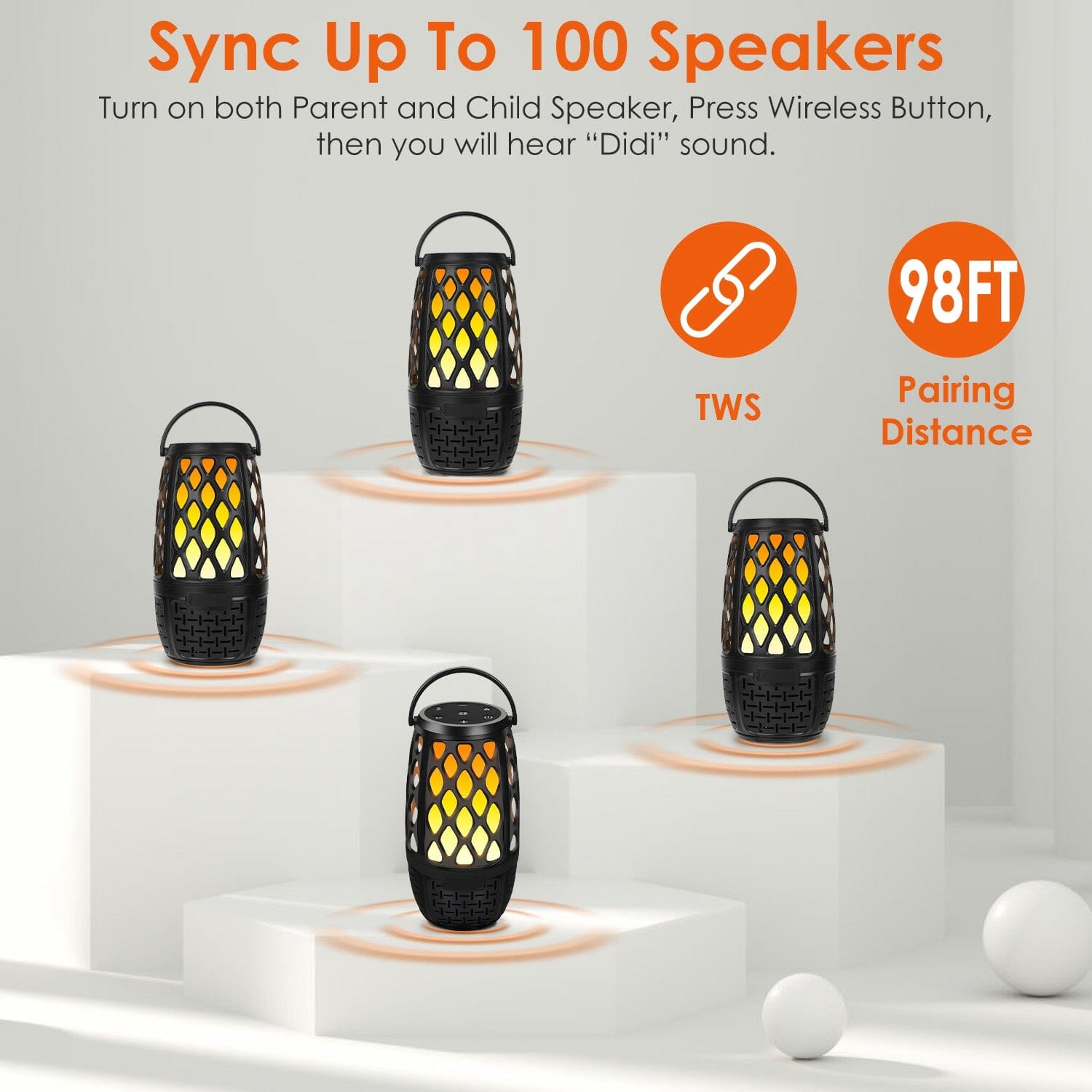 4-in-1 Wireless 5.3 IPX5 Waterproof Outdoor Speaker Speakers - DailySale