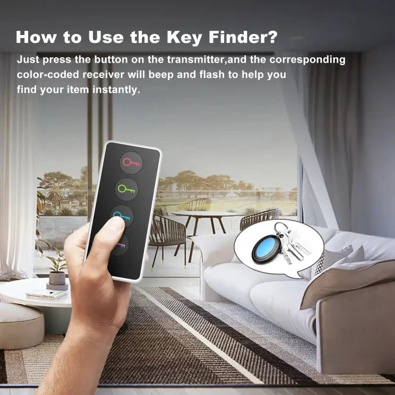 4-Key Finder with LED Flashlight: Locate Your Keys, Wallet, And Remote Control Effortlessly Everything Else - DailySale