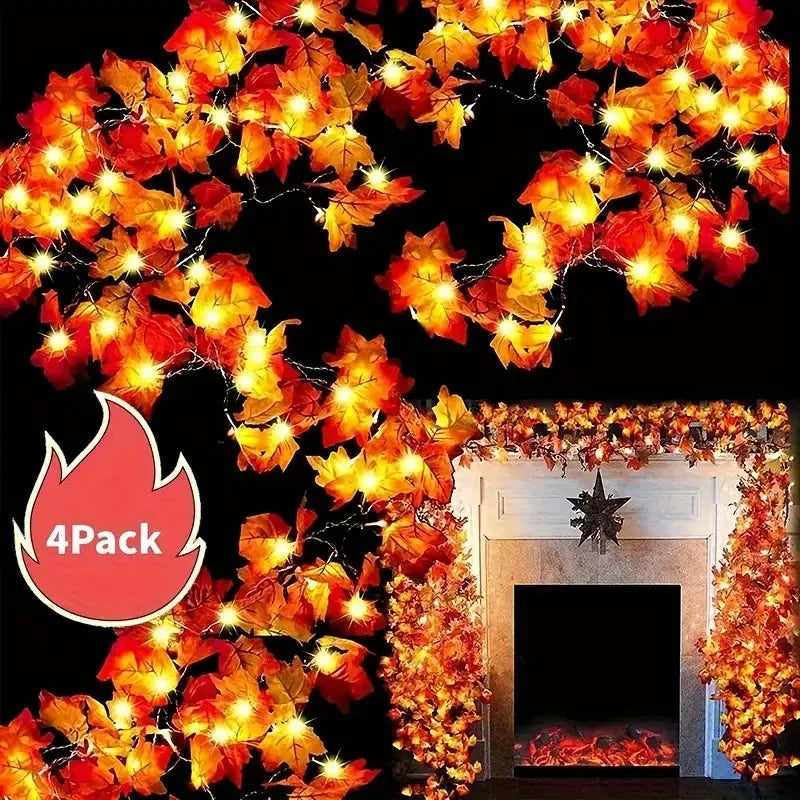 4-Pack: 2M 20LED Fall Garland Fall Decorations LED String & Fairy Lights - DailySale