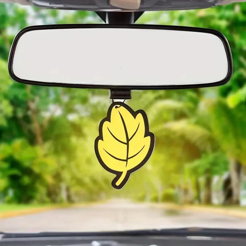 4-Pack: Car Air Freshener Natural Scented Tea Paper Auto Hanging Vanilla Perfume Fragrance Leaf Shape Automotive - DailySale