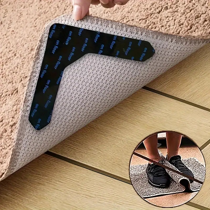 4-Pack: Reusable Non-Slip Carpet Rug Stickers Everything Else - DailySale