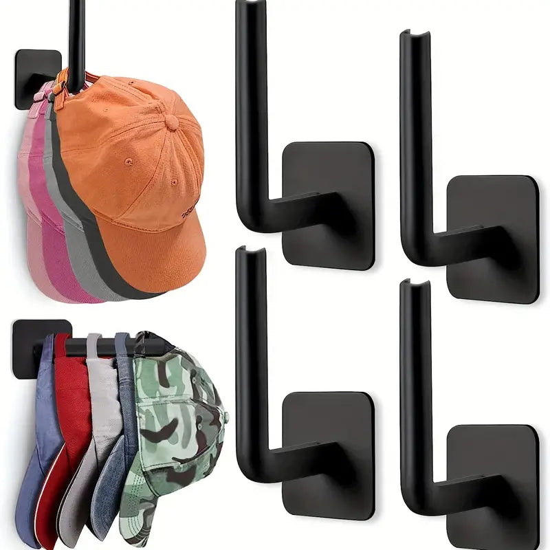 4-Pack: Wall Hat Rack, L-Shaped Storage Rack with Strong Adhesive Closet & Storage - DailySale