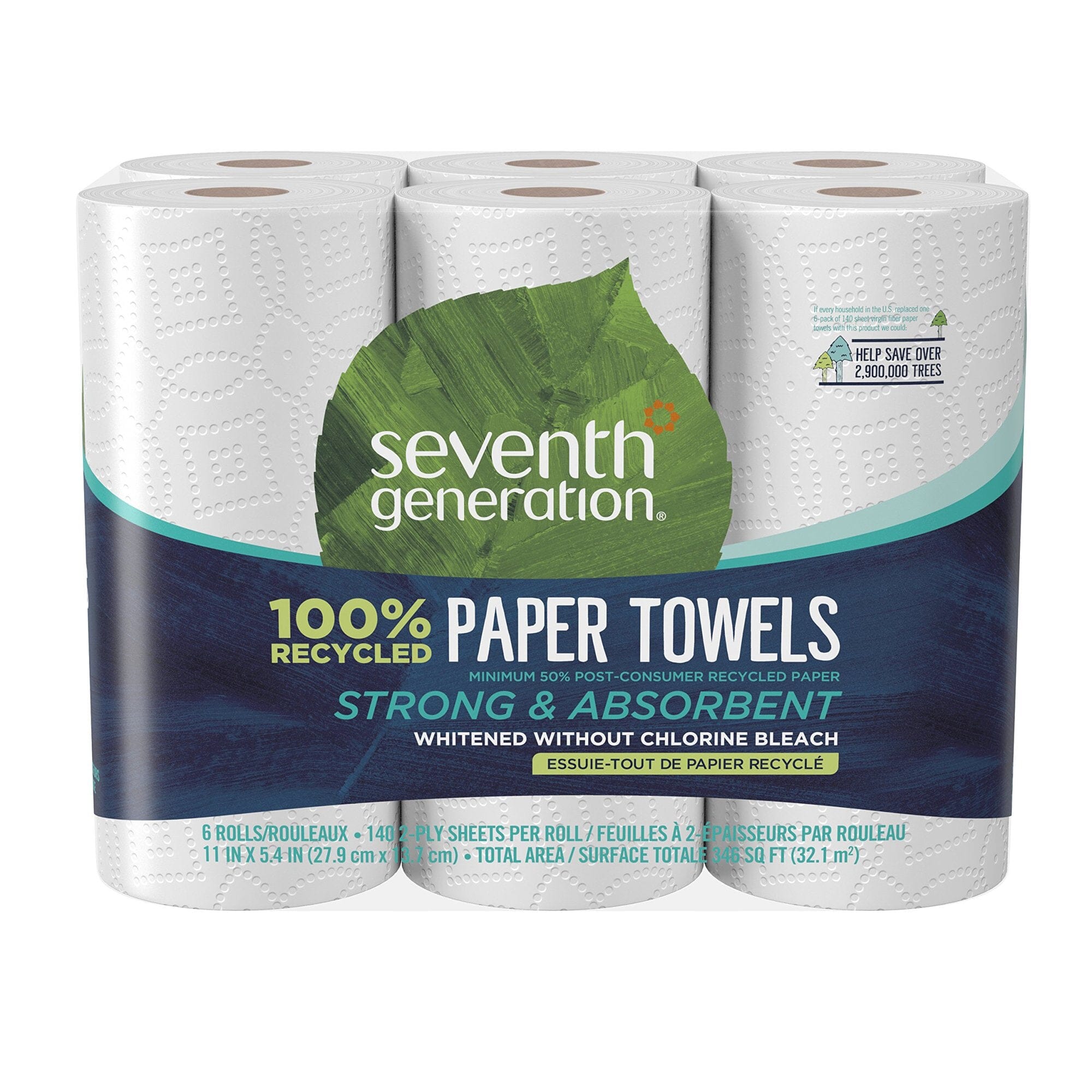 4-Packs: 2-Ply 6-Count Seventh Generation 100% Recycled Paper Towels Beauty & Personal Care - DailySale