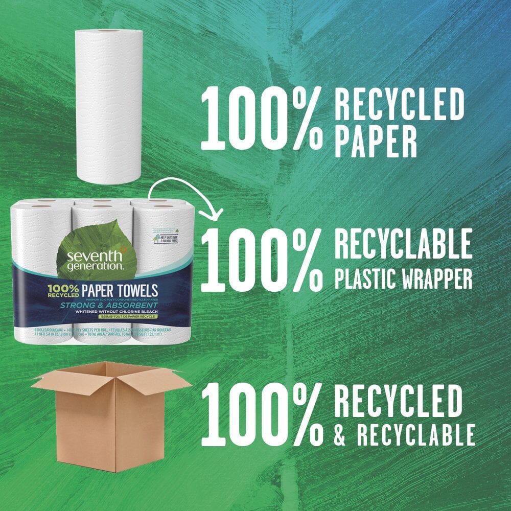 4-Packs: 2-Ply 6-Count Seventh Generation 100% Recycled Paper Towels Beauty & Personal Care - DailySale