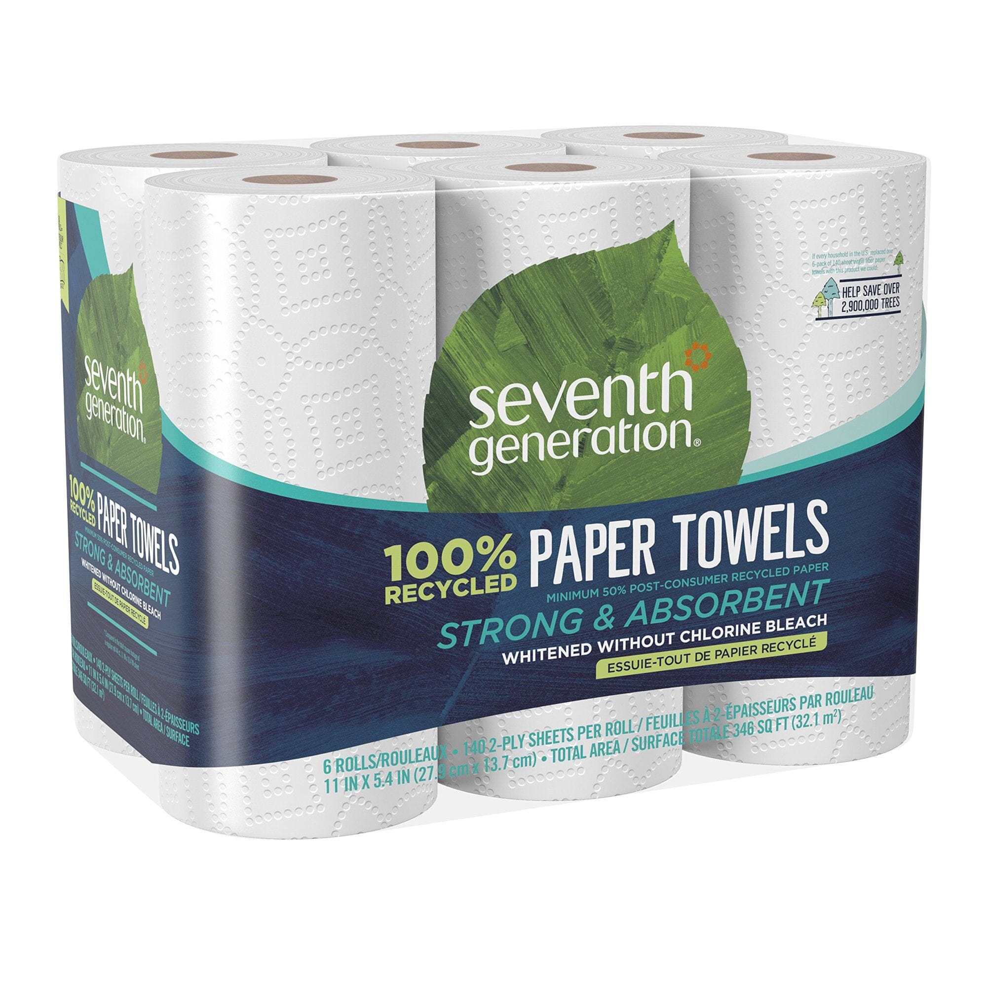 4-Packs: 2-Ply 6-Count Seventh Generation 100% Recycled Paper Towels Beauty & Personal Care - DailySale