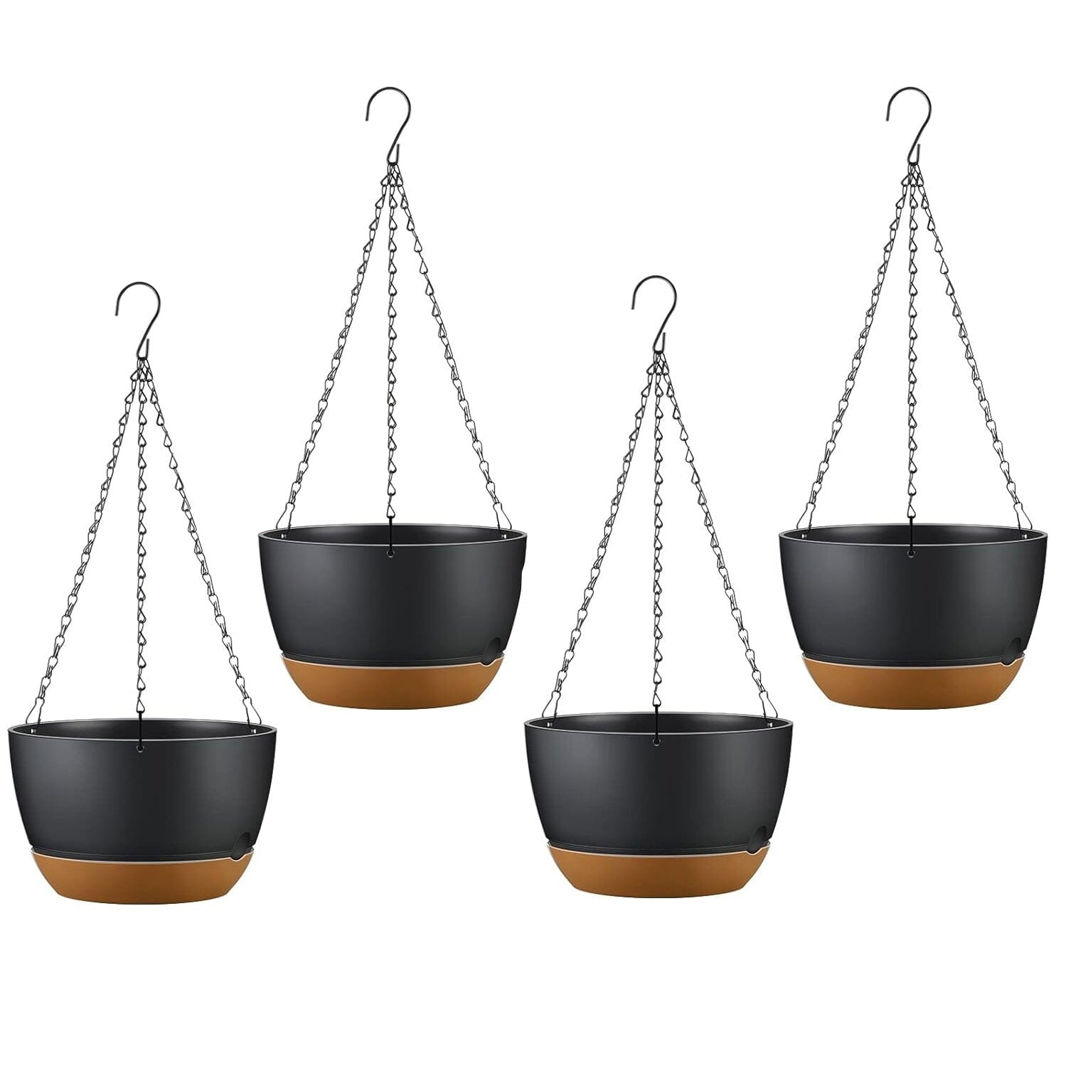 4-Piece: 9.64" Diameter Hanging Planter with Drainage Holes Garden & Patio - DailySale